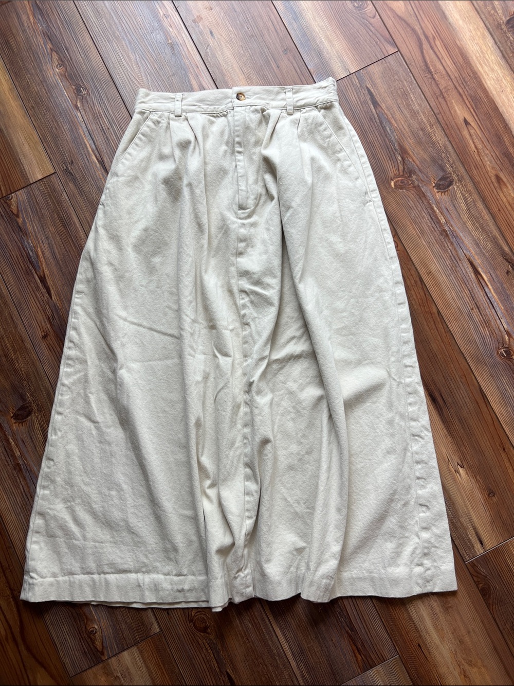 Orvis Cream / Khaki Full A-Line Skirt